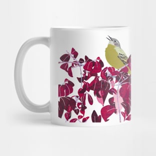 Yellow Wagtail Singing on the Euonymus Mug